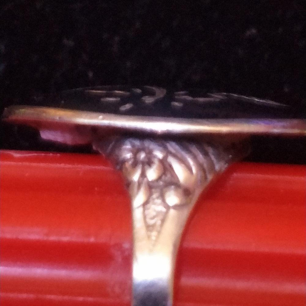 VINTAGE Siam Sterling Silver Adjustable Statement Ring - Picture 4 of 6